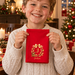 Personalised Holly Highland Cow Pattern 100% Cotton Reusable Red Napkin with Name Table Decor Christmas Gift for Family Friend