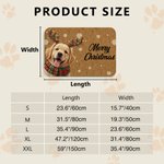 Paillasson antidérapant personnalisé avec portrait de chien ou de chat en forme de renne sous des lumières de Noël, avec inscription – Décoration de Noël, cadeau idéal pour les amoureux des animaux