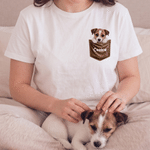 Personalised 3D-Effect Artwork Pet Portrait Pocket Pattern Kid Adult T-shirt Sweatshirt Hoodie with Name Christmas Birthday Gift for Pet Lovers