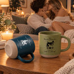 Personalized Funny Stickman Pattern Ceramic Coffee Mug with Initial and Year Wedding Anniversary Birthday Gift for Couple Husband Wife