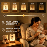 Personlig LED-nattlampa med dimmbar touch-funktion, akvarellmotiv av mamma och barn, med text och fjärrkontroll – heminredning och födelsedagspresent till barn och mamma