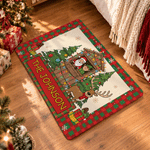 Personalized Santa Elf Cabin Reindeer Xmas Anti-Slip Door Mat with Text Home Decor Christmas Gift for Family Friends
