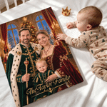 Personalized Christmas Theme Court Style Photo Canvas Prints with Text Home Decor Christmas Gift for Parents Family