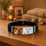 Bracelet personnalisé avec photo d'animal nom et date - Texte de souvenir au choix - Cadeau pour les propriétaires d'animaux de compagnie 6