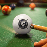 Personalized Engraved Billiards Cue Ball with Name Text Logo and Display Box Birthday Gift for Men Pool Players