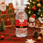 Personalised Ho Ho Ho Merry Christmas Snowflake Waterproof Water Bottle Labels Stickers with Name Set of 20 Christmas Party Gift for Family Friends