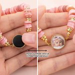 Gepersonaliseerde warmtegevoelige armband met verborgen foto schelpvormige Heishi-kralen en tekst  jubileum- of verjaardagscadeau voor vrouwen meisjes