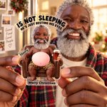 Personalised Dad Is Not Sleeping Funny Squishy Silicone Belly Photo Acrylic Fridge Magnet with Name Birthday Father's Day Gift for Dad Men