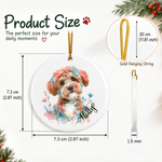 Personalised Watercolor Pet Portrait Christmas Ceramic Ornament with Name Home Decor Christmas Gift for Pet Owners Lovers