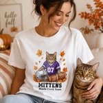 Personalized Fall Season Maple Rugby Jersey Pet Photo T-Shirt Sweatshirt Hoodie with Name Birthday Team Gift for Pet Owners Football Lovers