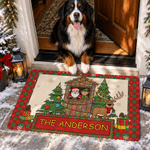 Personalized Santa Elf Cabin Reindeer Xmas Anti-Slip Door Mat with Text Home Decor Christmas Gift for Family Friends