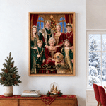 Personalized Christmas Theme Court Style Photo Canvas Prints with Text Home Decor Christmas Gift for Parents Family
