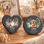 Personalised Flower Pet Photo Garden Stone with Name and Date Memorial Sympathy Gift for Pet Owner Lover