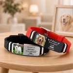 Bracelet personnalisé avec photo d'animal nom et date - Texte de souvenir au choix - Cadeau pour les propriétaires d'animaux de compagnie 1