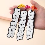 Henkilökohtainen graffitikirjain, 3D-tulostettu avaimenperä ja laukun koriste, nimellä varustettu, reppukoriste, koulunaloitustarvikkeet lapsille ja opiskelijoille 4
