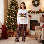 Personalisiertes „Just a Jolly Paw“-Weihnachts-Pyjama-Set für Dackel aus weichem Karo-Stoff mit langen Ärmeln und Namensaufdruck – Hauskleidung und Weihnachtsgeschenk für Hundeliebhaberinnen
