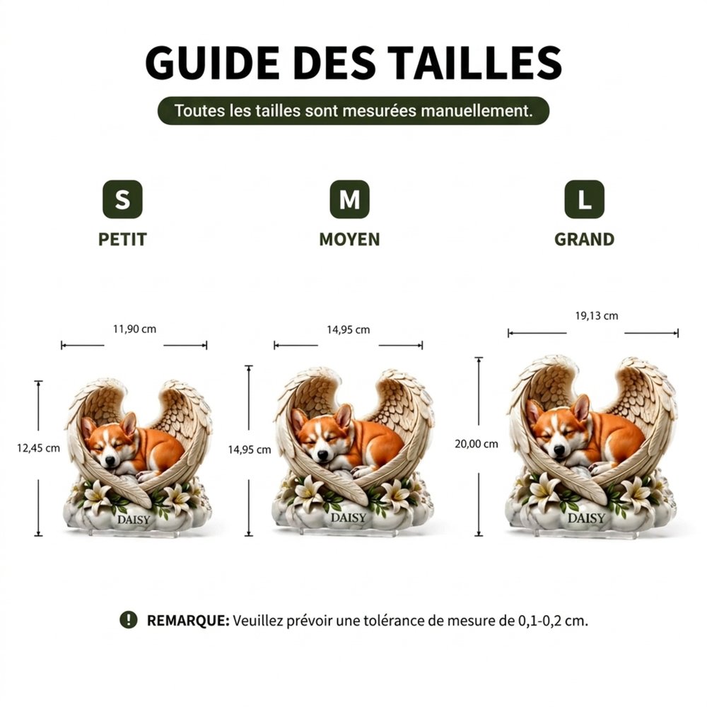 Plaque en acrylique transparent personnalisée avec photo et nom - Ailes d'ange - Cadeau commémoratif pour amoureux des animaux 7