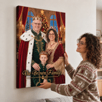 Personalized Christmas Theme Court Style Photo Canvas Prints with Text Home Decor Christmas Gift for Parents Family
