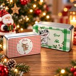 Personalised  Multicolour Cartoon Pet Photo Footprint Tin Storage Box with Name Christmas Gift for Pet Owner