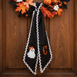 Personlig broderi med initialer, glitterbue, spøkelse, bølget slips, krans, sjal – høstdekorasjon, Halloween, innflyttingsgave til familie og venner 1