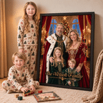 Personalized Christmas Theme Court Style Photo Canvas Prints with Text Home Decor Christmas Gift for Parents Family