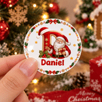 Personalised Cute Santa Claus Snowflake Star Waterproof Stickers with Name Christmas Party Gift for Family Kids