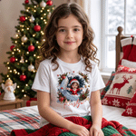 Personalised 3D-Effect Artwork Christmas Theme Photo T-shirt with Name Daily Wear Christmas Gift for Kids Friends Family 4