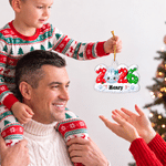 Decorazione natalizia personalizzata con effetto 3D: grazioso fiocco di neve a forma di gnocchetto 2026, con nome, decorazione per l'albero di Natale, regalo di Natale per la famiglia, i bambini e gli