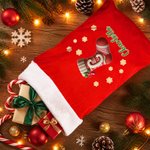Personalized Christmas Stocking Pattern Gift Bag with Name and Initial Christmas Gift for Kids Family Friends