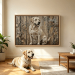 Personalized Floral Wooden Wall Spatula Oil Painting Style Pet Photo Canvas Prints with Text Home Decor Birthday Gift for Pet Owners 6