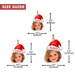 Gepersonaliseerde foto met kerstmuts – Kerstboomversiering met naam – Woonaccessoire – Kerstcadeau voor familie, vrienden en kinderen