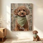 Personalized Floral Wooden Wall Spatula Oil Painting Style Pet Photo Canvas Prints with Text Home Decor Birthday Gift for Pet Owners 1