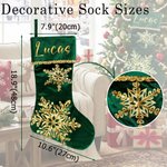 Personalised Gorgeous Golden Sequin Snowflake Velvet Christmas Stocking with Name Christmas Holiday Gift For Family Kids