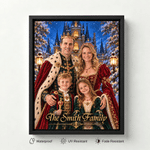 Personalized Christmas Theme Court Style Photo Canvas Prints with Text Home Decor Christmas Gift for Parents Family
