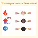 Gepersonaliseerde warmtegevoelige armband met verborgen foto schelpvormige Heishi-kralen en tekst  jubileum- of verjaardagscadeau voor vrouwen meisjes