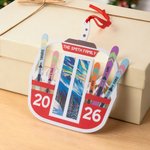 Personalized Winter Skiing Skateboard Lift Shaped Acrylic Ornament with Name And Year Christmas Team Gift for Skiing Lovers Players