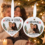 Personalized Christmas Theme Cartoon Comic Photo Ceramic Ornament with Text and Year Christmas Gift for Besties Friends