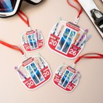 Personalized Winter Skiing Skateboard Lift Shaped Acrylic Ornament with Name And Year Christmas Team Gift for Skiing Lovers Players