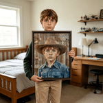 Stampe su tela personalizzate con ritratti in stile pittura a olio, realizzati con spatole da cucina in legno e motivi floreali, con testo; decorazioni per la casa; spedizione dagli Stati Uniti; regalo di compleanno per familiari e amici