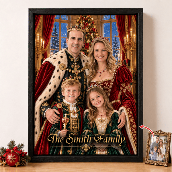 Personalized Christmas Theme Court Style Photo Canvas Prints with Text Home Decor Christmas Gift for Parents Family