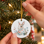 Personalised Watercolor Pet Portrait Christmas Ceramic Ornament with Name Home Decor Christmas Gift for Pet Owners Lovers