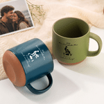 Personalized Funny Stickman Pattern Ceramic Coffee Mug with Initial and Year Wedding Anniversary Birthday Gift for Couple Husband Wife