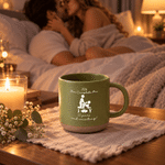 Personalized Funny Stickman Pattern Ceramic Coffee Mug with Initial and Year Wedding Anniversary Birthday Gift for Couple Husband Wife