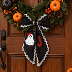 Personlig broderi med initialer, glitterbue, spøkelse, bølget slips, krans, sjal – høstdekorasjon, Halloween, innflyttingsgave til familie og venner 4