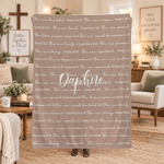 Manta suave personalizada multicolor con versículo bíblico cristiano y nombre: decoración para el hogar, regalo de aniversario o cumpleaños para la ahijada o un recién nacido 9
