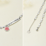 Personalized Exquisite Heart Chain Adjustable Medical Alert ID Bracelet with Engraved Emergency Information Birthday Gift for Women