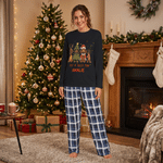 Personalisiertes „Just a Jolly Paw“-Weihnachts-Pyjama-Set für Dackel aus weichem Karo-Stoff mit langen Ärmeln und Namensaufdruck – Hauskleidung und Weihnachtsgeschenk für Hundeliebhaberinnen