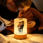 Personlig LED-nattlampa med dimmbar touch-funktion, akvarellmotiv av mamma och barn, med text och fjärrkontroll – heminredning och födelsedagspresent till barn och mamma