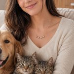 Personalisierte Halskette aus Sterlingsilber mit Herz-, Hunde- oder Katzenpfotenabdruck-Anhänger und Geburtsstein – eleganter Schmuck als Geburtstagsgeschenk für Tierliebhaber