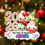 Personalized Christmas Theme Dumpling Acrylic Hanging Ornament with Name Tree Decoration Christmas Gift for Family Kids Friends 1